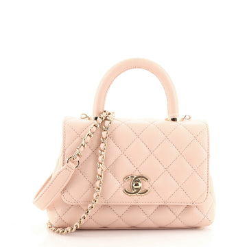 Chanel Coco Top Handle Bag Quilted Caviar Extra Mini