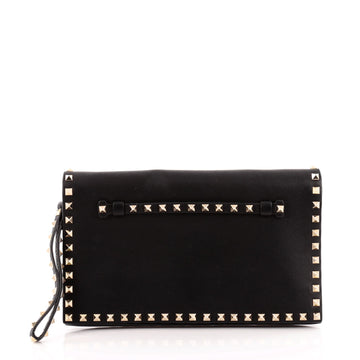 Valentino Rockstud Flap Clutch Leather
