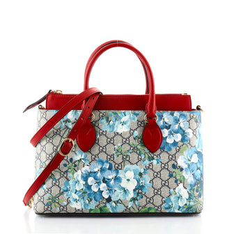 Gucci Linea A Convertible Tote Blooms Print GG Coated Canvas Small