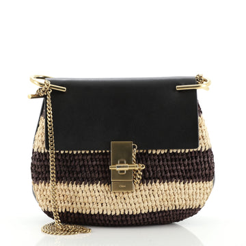 Chloe Drew Crossbody Bag Raffia Small