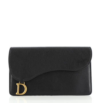 Christian Dior Zipped Saddle Wallet Oblique Canvas Large