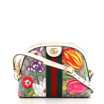 Gucci Ophidia Dome Shoulder Bag Printed GG Coated Canvas Small