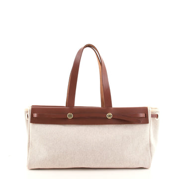 Hermes Herbag Cabas Toile and Leather PM