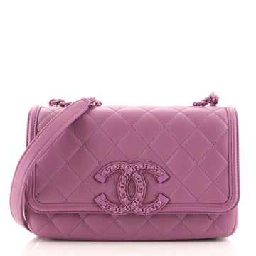 Chanel Filigree Flap Bag Quilted Lambskin with Chain Detail Small