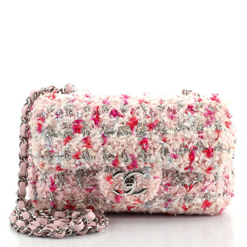 Chanel Classic Single Flap Bag Quilted Tweed and Ribbon Mini