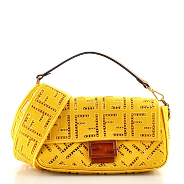 Fendi Baguette NM Bag FF Openwork Embroidered Canvas Medium