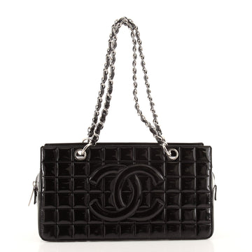 Chanel Chocolate Bar CC Zip Tote Quilted Patent Medium