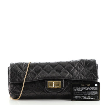 Chanel East West Reissue Clutch Quilted Glazed Calfskin Small