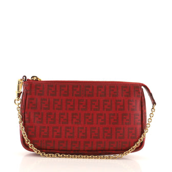 Fendi Chain Pochette Zucchino Coated Canvas