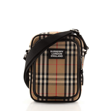 Burberry Freddie Camera Crossbody Bag Vintage Check Canvas