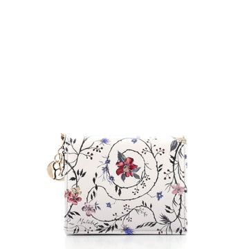 Christian Dior Lady Dior Flap Wallet Printed Leather Mini