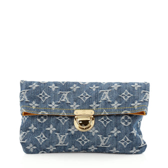 Louis Vuitton Plate Clutch Denim