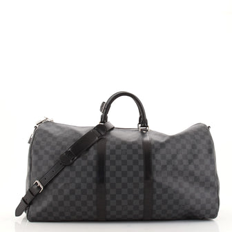 Louis Vuitton Keepall Bandouliere Bag Damier Graphite 55