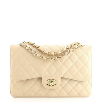 Chanel Classic Double Flap Bag Quilted Caviar Jumbo
