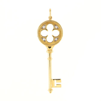 Tiffany & Co. Clover Key 4 Diamond Pendant Pendant & Charms 18K Yellow Gold with Diamonds Large