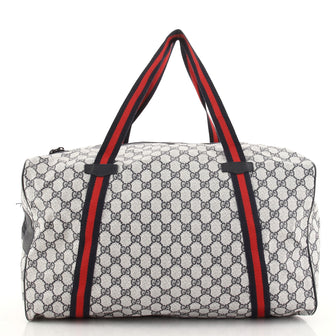 Gucci Web Trim Weekend Duffle Bag GG Coated Canvas Medium