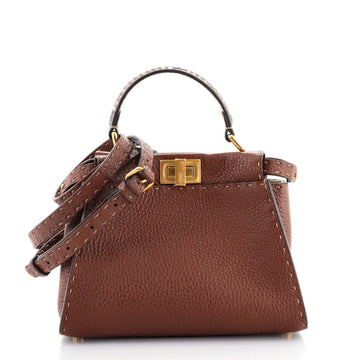 Fendi Selleria Peekaboo Bag Leather with Python Mini