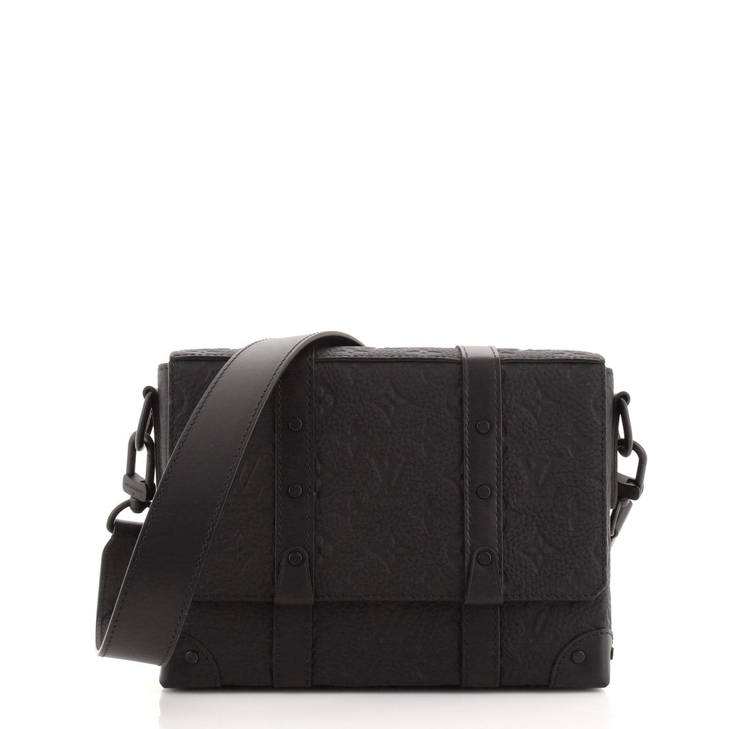 Trunk Messenger Bag - Luxury Monogram Taurillon Leather Black