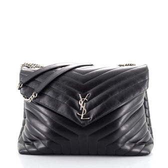 Saint Laurent LouLou Shoulder Bag Matelasse Chevron Leather Large