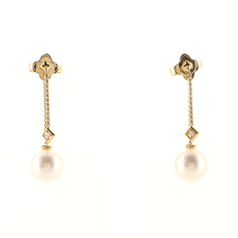 David Yurman Solari Chain Drop Earrings 18K Yellow Gold with Diamonds and Pearls