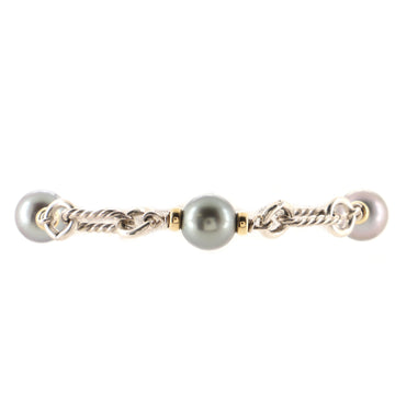 David Yurman Figaro Bracelet Sterling Silver with 18K Yellow Gold and Pearls