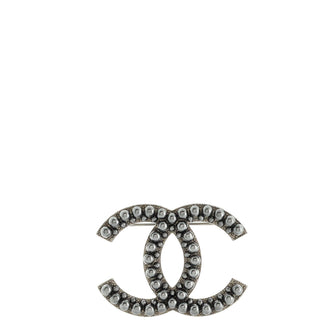 Chanel CC Brooch Metal with Faux Pearls