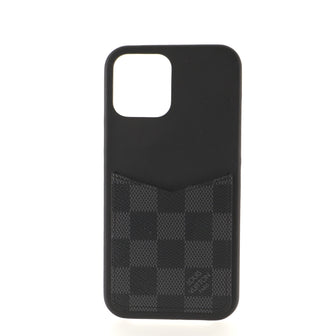 Louis Vuitton Bumper Case Leather with Damier Graphite iPhone 12 Pro Max  Black 1037371