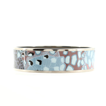 Hermes Bangle Bracelet Printed Enamel Wide