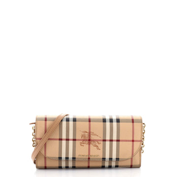 Burberry Henley Wallet on Chain Haymarket Coated Canvas