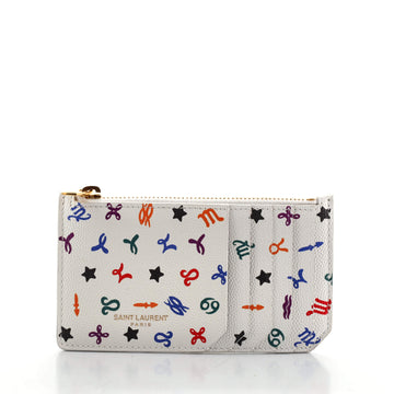 Saint Laurent Fragment Zip Card Holder Printed Leather