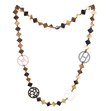 Hermes Deva Long Necklace Buffalo Horn and Wood