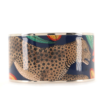 Hermes Bangle Bracelet Printed Enamel Extra Wide