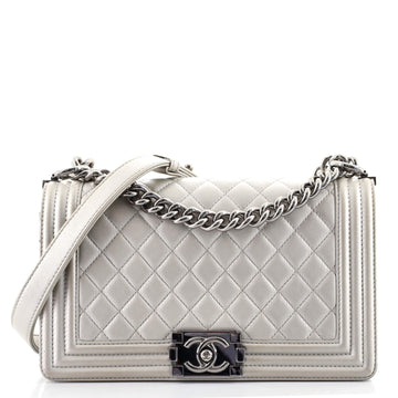 Chanel Boy Flap Bag Quilted Caviar Old Medium