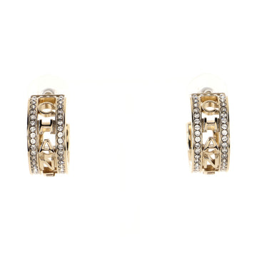 Chanel Bow-tiful CC Hoop Stud Earrings Metal with Crystals