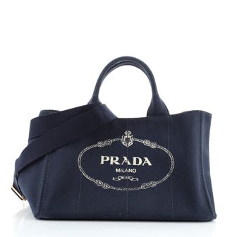 Prada Canapa Convertible Tote Canvas Large