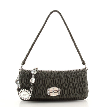 Miu Miu Crystal Clutch Matelasse Leather Medium