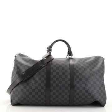 Louis Vuitton Keepall Bandouliere Bag Damier Graphite 55