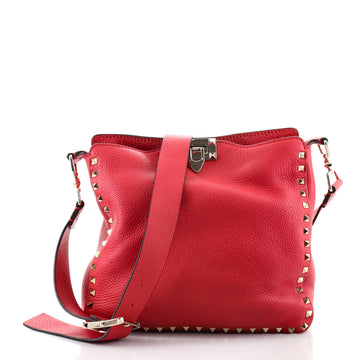 Valentino Rockstud Flip Lock Messenger Bag Leather Small