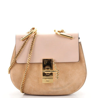 Chloe Drew Crossbody Bag Leather and Suede Mini
