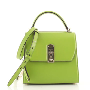 Salvatore Ferragamo Boxyz Top Handle Bag Leather Medium