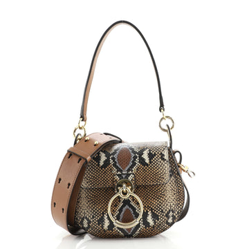 Chloe Tess Bag Snake Embossed Leather with Leather Small