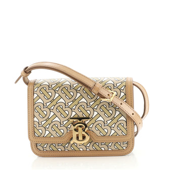 Burberry TB Flap Bag Monogram Print Leather Mini
