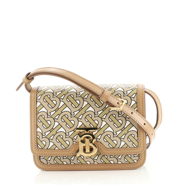 Burberry TB Flap Bag Monogram Print Leather Mini