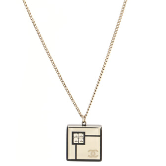 Chanel CC Square Pendant Necklace Resin with Crystals and Metal