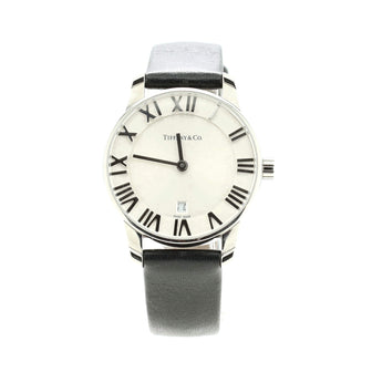 Tiffany & Co. Atlas 2-Hand Quartz Watch Stainless Steel and Leather 29