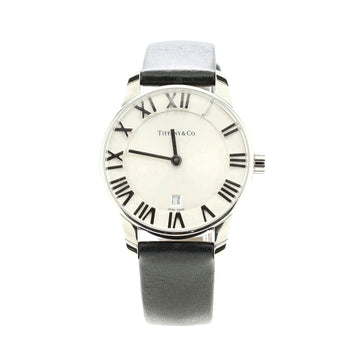 Tiffany & Co. Atlas 2-Hand Quartz Watch Stainless Steel and Leather 29