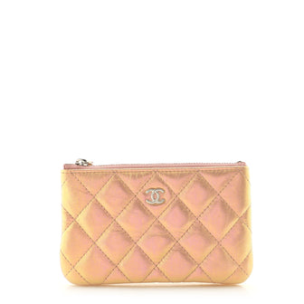Chanel Classic O Case Pouch Quilted Iridescent Calfskin Mini