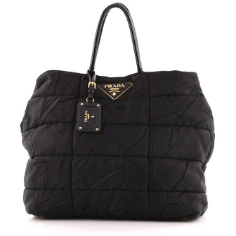 Prada Convertible Tote Quilted Tessuto Large