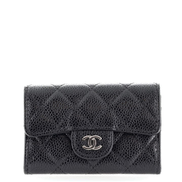Chanel Classic Flap Card Case Quilted Caviar