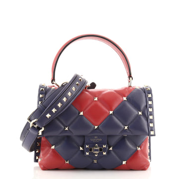 Valentino Candystud Top Handle Bag Leather Medium